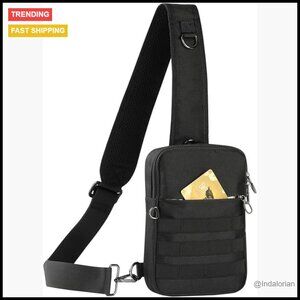 Tactical Crossbody Sling Bag RFID Anti-Theft Lock Zipper Outdoor Travel
